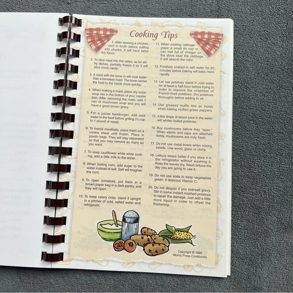 Vintage Spiral Community Church Cookbook